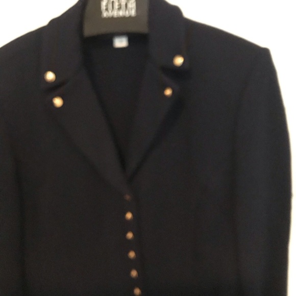 Vintage St John Dark Blue 3-Piece Suit Jacket & Skirt & Cami Sz 6 & 10 See Note - Picture 3 of 15